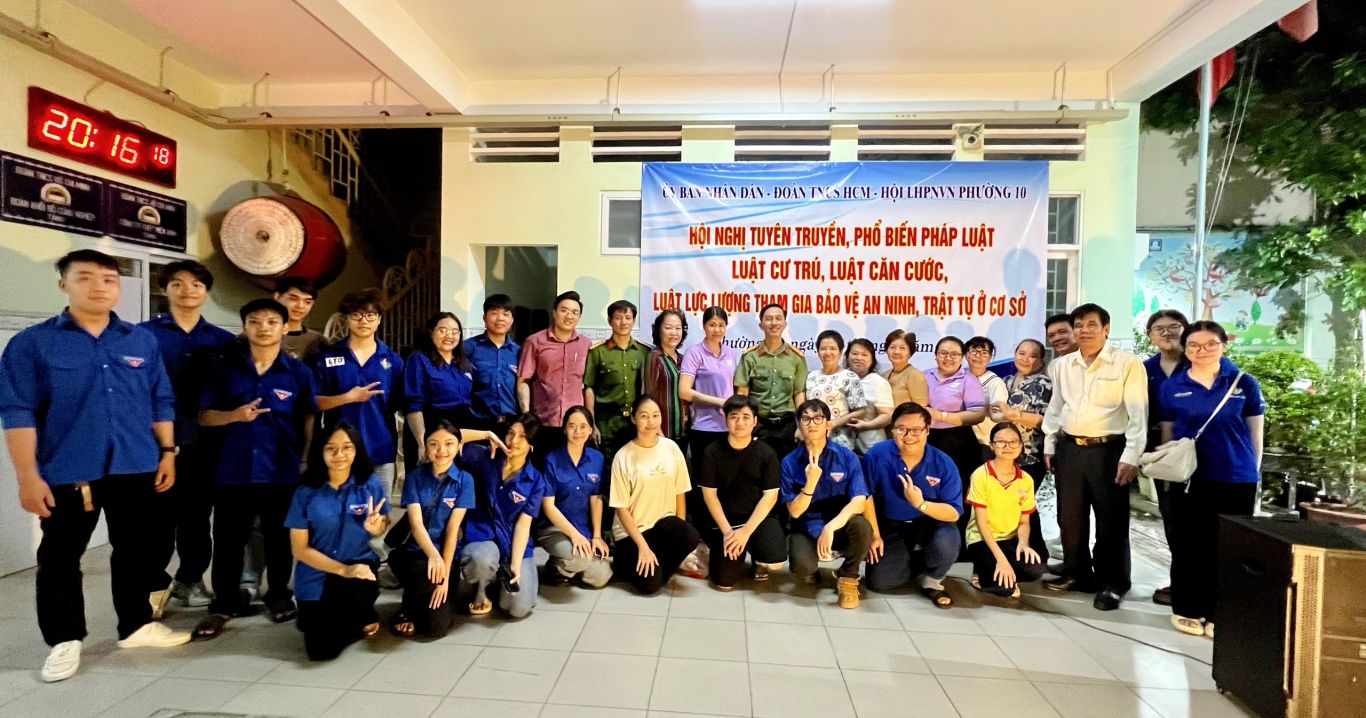 Phường 10 tổ chức Hội nghị tuyên truyền, phổ biến Luật Cư trú, Luật Căn cước và Luật Lực lượng tham gia bảo vệ an ninh, trật tự ở cơ sở tại khu dân cư